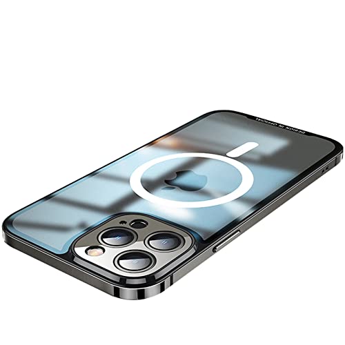 GAZIXCUN Metallrahmen Hülle für iPhone 13/13 Pro/13 Pro Max, [Kompatibel mit MagSafe] [Kameraschutz Eingebaut] Stoßfeste Kratzfeste Mattierte Schutzhülle (Anti-Fingerabdruck),Black,iPhone13 Pro von GAZIXCUN