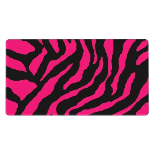 Mauspad mit Zebra-Tiger-Leoparden-Motiv, 40,1 x 74,9 cm, Muster, Gaming-Mauspad, Schreibtischunterlage mit 3 mm rutschfester Unterseite, Mauspad für Büro, genähte Kanten, Mäusepads von GBCVXZ