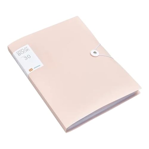 Dateiordner 30/60 Seiten, transparentes Einlagepapier, A4-Aktenordner, Sichtbuch, Dokumenten-Organizer, Tasche, Büro, Schulbedarf, Schreibwaren Ordner(Light Pink 30 Pages) von GBEVAUEIO