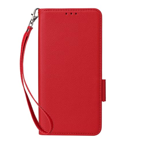 GBWQPLJV Schutzhülle mit Brieftaschen-Clip, kompatibel mit ZTE Nubia Red Magic 10 Pro Plus RedMagic10Pro, Klapp-Cover mit Kartenschlitz, aufklappbare Handyhülle, Rot, Rot Magic 10 Pro von GBWQPLJV