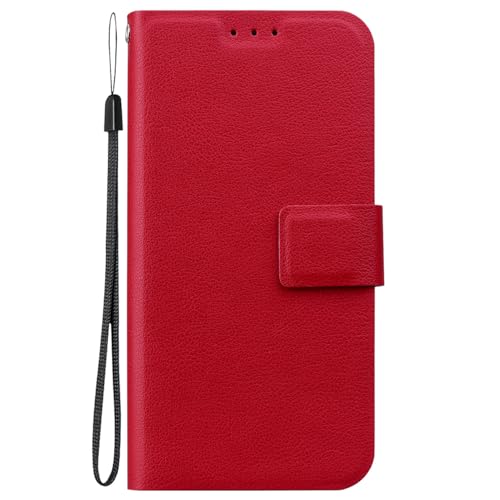 GBWQPLJV Schutzhülle mit Magnetverschluss, kompatibel mit Xiaomi Redmi Note 12 Pro Plus 4G 5G, Klappetui, Standhalterung, dünne und leichte Handyhülle (Rot, Redmi Note 12 5G) von GBWQPLJV