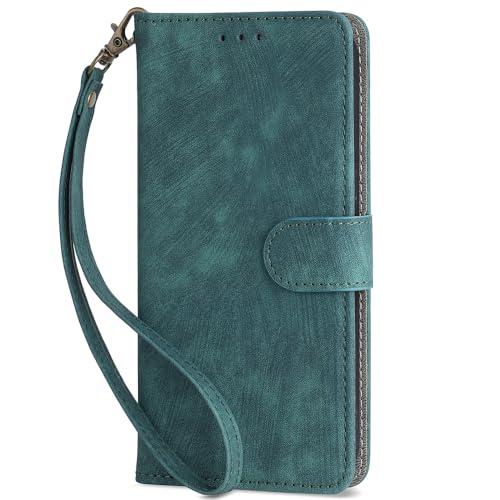 Luxuriöse Schutzhülle für Infinix Hot 50 Hot50 X6882 4G 5G, Klappetui, Brieftaschen-Clip, Kartenschlitz, Retro-Telefonhülle (Grün, Hot 50 5G) von GBWQPLJV