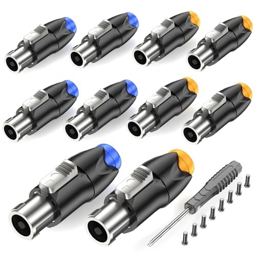 GCTBL 10Pack Speakon Stecker 4-poliger Audio Lautsprecherkabel Stecker Adapter Kompatibel mit Speakon NL4FC, NL4FX, NLT4X, NL2FC von GCTBL