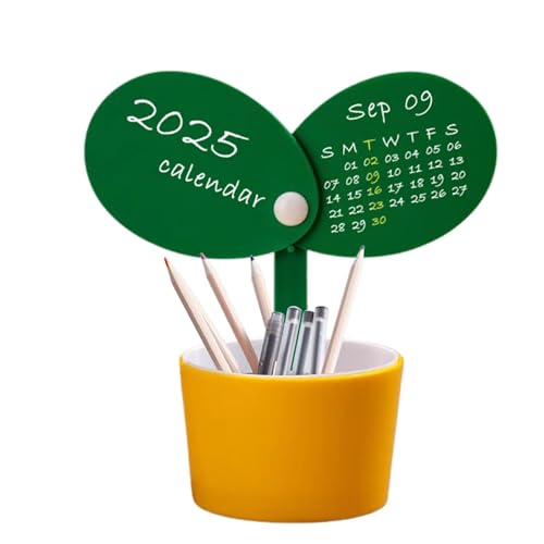 Stifthalter-Kalender für den Schreibtisch, Schreibtisch-Stift-Organizer, Dekoration, Datum, Woche, Monat, Zubehör, Tischdekoration für Bücherregal, Tisch, Arbeitszimmer von GEBBEM