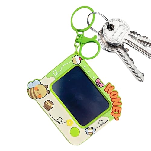 Winziges Doodle-Board – Handheld-Doodle-Board | Niedlicher Bienenmuster-Schreibtablett-Anhänger | Kinder-Reisespiel-Rucksack-Schlüsselanhänger-Clip, löschbarer Doodle-Skizzen- und Schreibblock zum Mal von GEBBEM