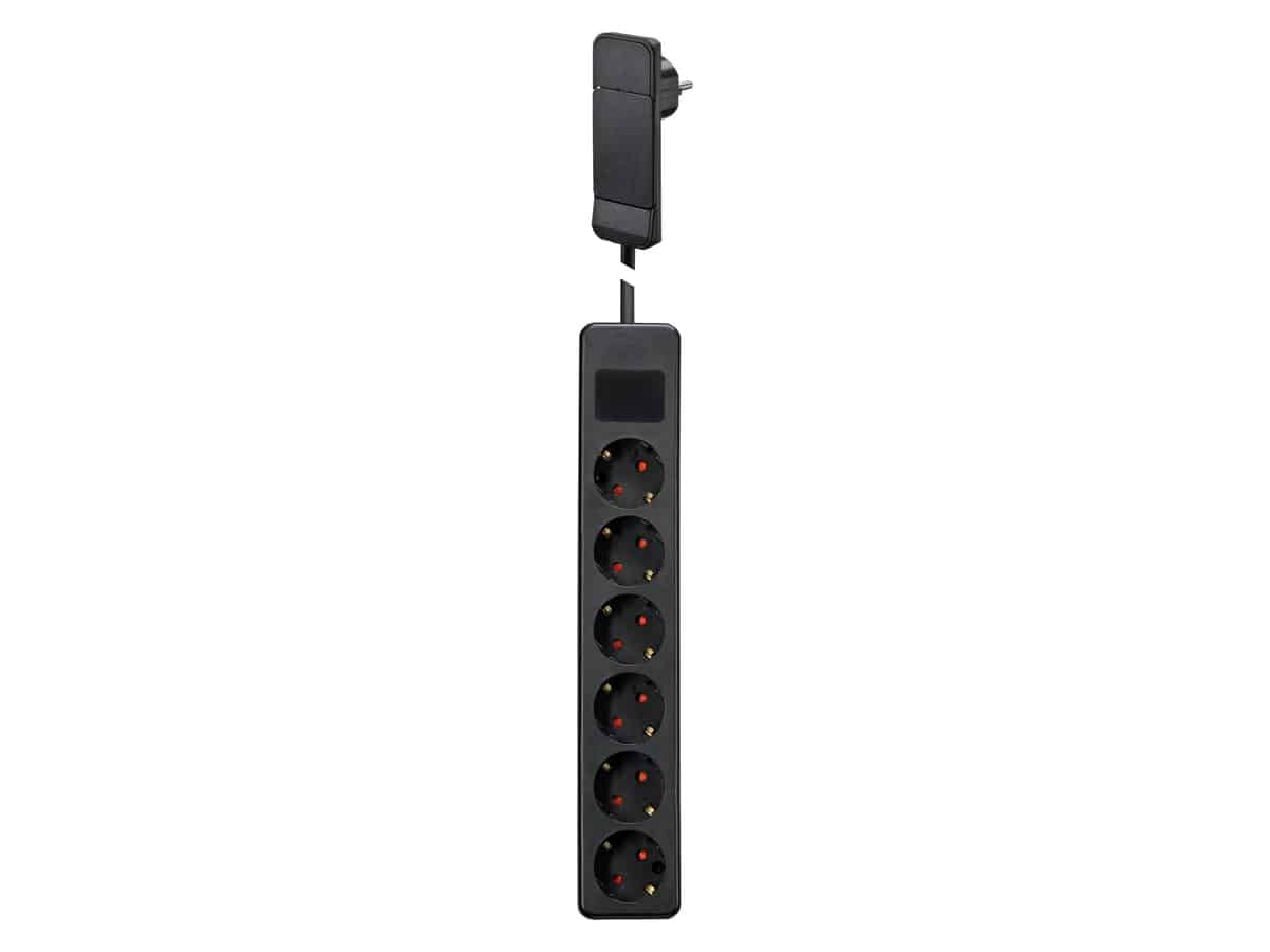 GEBRO Steckdosenleiste 104715, 6-fach, mit Flachstecker SmartPlug, schwarz von GEBRO