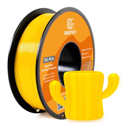 GEEETECH HS-PLA Filament 1,75mm pla Filament für Hochgeschwindigkeits-3D-Drucker, 1 Spule 1kg, Gelb von GEEETECH