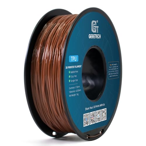 GEEETECH TPU filament 1,75mm Braun, Flexible 3D Drucker Filament 1kg 1 Spool von GEEETECH