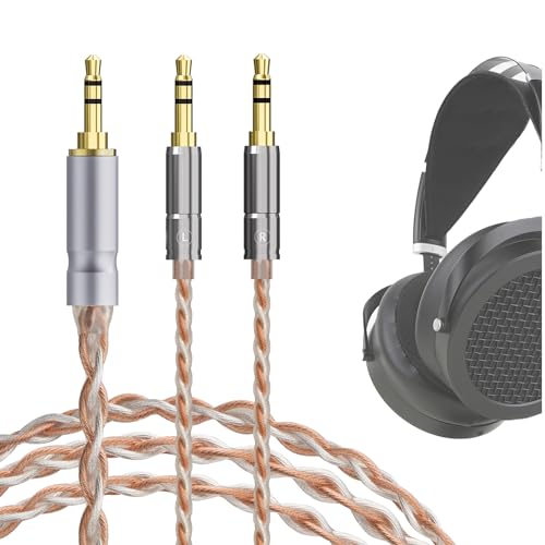 GEEKRIA Apollo Audiokabel, Kupfergeflecht, kompatibel mit HiFiman Sundara Ananda Arya HE4XX HE-400i HE400SE, 3,5 mm (1/8 Zoll) auf Dual 3,5 mm Stecker, Ersatz-Kopfhörerkabel (1,5 m)… von GEEKRIA