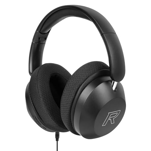 GEEKRIA Kabelgebundene Over-Ear-Kopfhörer für große Köpfe, leichtes und faltbares Design, verstellbares Headset für Smartphone, Laptop, Computer, Tablets (Schwarz) von GEEKRIA