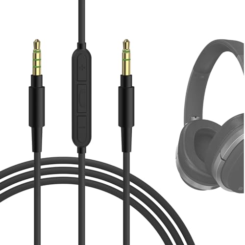 GEEKRIA Audiokabel mit Mikrofon, kompatibel mit Edifier STAX SPIRIT S5, W800BT Kopfhörerkabel, 1/8 Zoll (3,5 mm) auf 3,5 mm Ersatz-Stereokabel mit Inline-Mikrofon und Lautstärkeregler (4 Fuß/1,2 m) von GEEKRIA