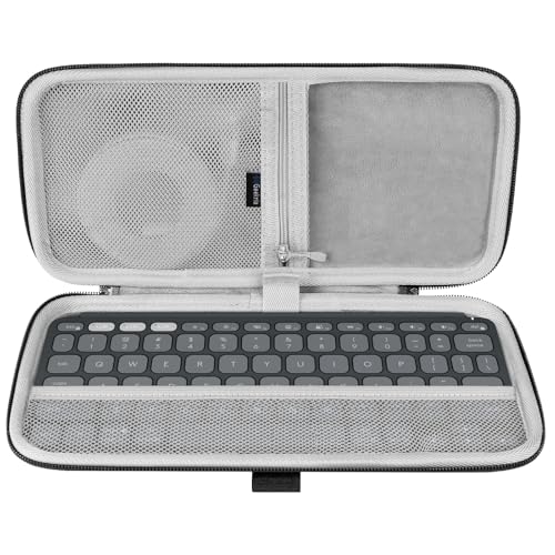 Geekria Tastatur-Tragetasche, kompatibel mit Logitech KEYS-to-GO 2, Hartschalen-Schutzhülle, Reisetasche (Dunkelgrau) von GEEKRIA