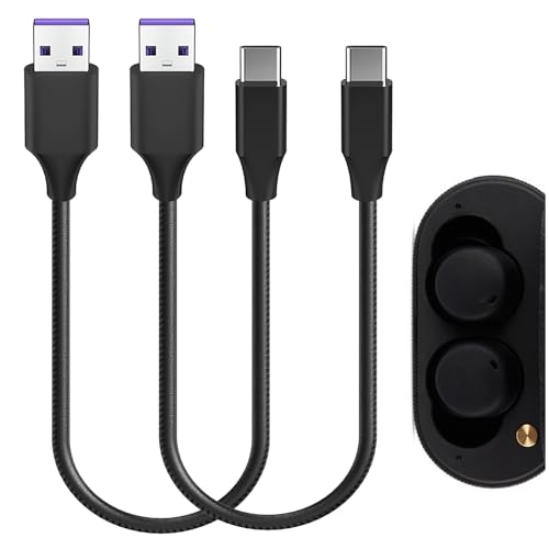 Geekria USB-Ohrhörer, veganes Leder, Schnellladekabel, kompatibel mit Marshall Major V, Minor ANC, Mode II, Minor IV TWS Ladegerät, USB auf USB-C Ersatz-Netzladekabel (30 cm, 2 Stück) von GEEKRIA