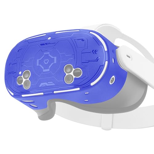 Geekria VR-Headset-Schutzhülle, kompatibel mit Meta Quest 3S, leichte und langlebige Frontabdeckung Zubehör, rutschfest, kratzfest, TPU-Hülle, vollständiger Schutz (Blau) von GEEKRIA