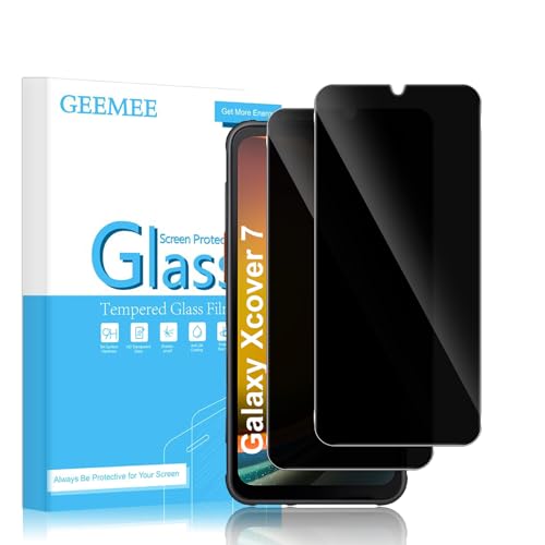 GEEMEE Sichtschutz Schutzfolie für Samsung Galaxy Xcover 7 für Panzerglas, 2 Stück 9H Härte Blasenfreie Anti-Spähen Blickschutzfolie, Privacy Gehärtetem Glas Displayschutzfolie von GEEMEE