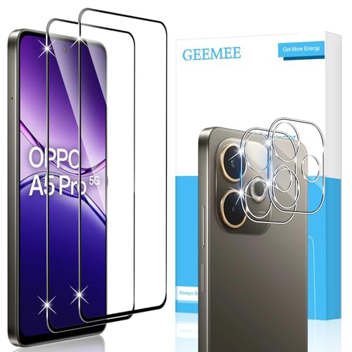 GEEMEE für Panzerglas für OPPO A5 Pro 4G, 2 Stück Schutzfolie mit 2 Stück KameraSchutz, 9H Härte HD-Klare Anti-Kratzer Schutzglas Vollständige Abdeckung Displayschutzfolie GEEMEE für Panzerglas für OPPO A5 Pro 4G, 2 Stück Schutzfolie mit 2 Stück KameraSchutz, 9H Härte HD-Klare Anti-Kratzer Schutzglas Vollständige Abdeckung Displayschutzfolie von GEEMEE
