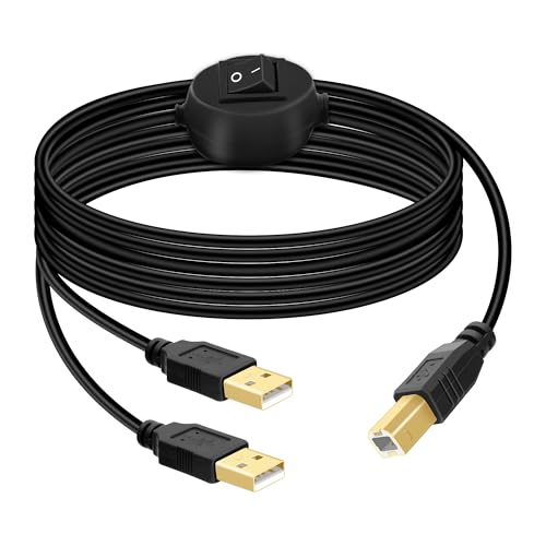 GELRHONR 4.5M Drucker Kabel Splitter, USB B zu USB A Drucker Kabel, USB-B Stecker zu Dual USB2,0 Stecker Y Kabel 1 in 2 Out Drucker Kabel Switcher 2 Computer Share Tastatur Maus Scanner von GELRHONR