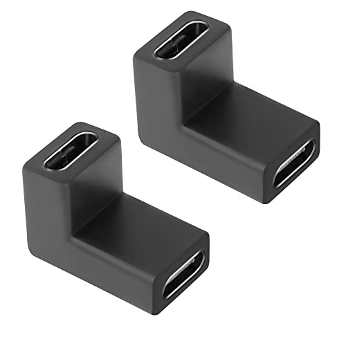 GELRHONR USB-C-Buchse-zu-Buchse-Adapter, rechtwinkliger Typ-C-Koppler unterstützt das Aufladen und die Datenübertragung für Laptop, Mobiltelefon, PC-2pack (Up&Down) von GELRHONR