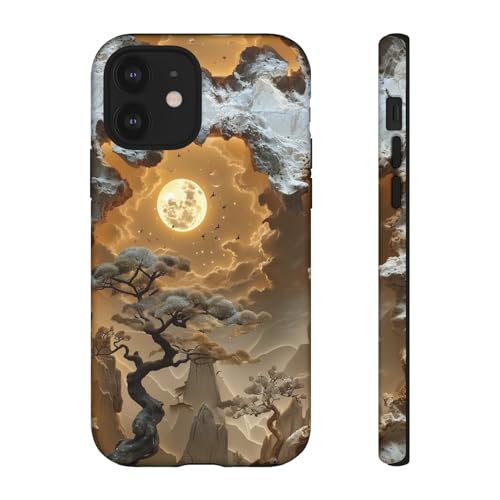 Asiatische Jade Schnitzerei Tough Case Landschaft Kunst | Schutzhülle für iPhone, Samsung, Google Pixel, chinesische Kunst, matt von GENERIC