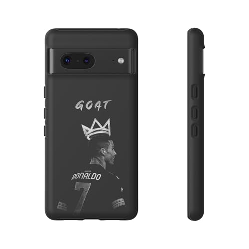 Robuste Schutzhülle für iPhone, Samsung und Google Pixel, Motiv: Fußballstars, zweilagiger Schutz, CR7 Premium Fan Goat Edition, matt von GENERIC