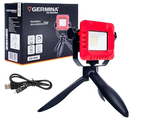 GERMINA DER ELECTRIKER LED-Lampe mit 6 W und ausklappbarem Stativ von GERMINA DER ELECTRIKER