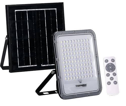 GERMINA DER ELECTRIKER LED-Projektor, Gold, 50 W, mit Solarpanel von GERMINA DER ELECTRIKER