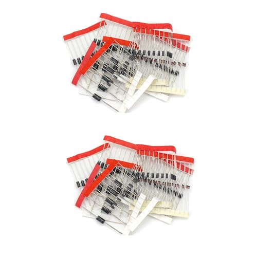 200 Stück Schottky-Gleichrichterdioden,8 Spezifikationen 1N4148 1N4007 FR107 FR207 1N5819 1N5408 1N5399 1N5822 Inline-Dioden Packs von GERUI