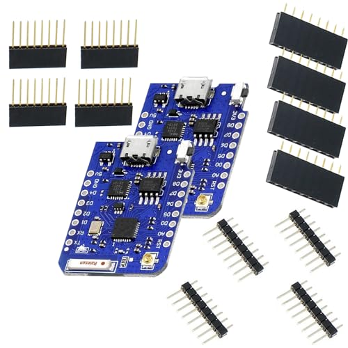 GERUI 2 Sätze Mini D1 Pro ESP8266 ESP-8266EX CP-2104 2104 WiFi Entwicklung Board kompatibel 4MB WiFi Entwicklung,4MBESP8266,basierend Externer Antennenanschluss Schutz vor Tiefschlaf hinzu für Arduino von GERUI