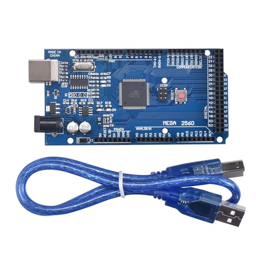 Mega-2560-R3 Board, Mega-2560 Entwicklungsboard mit USB-Kabel Kompatibel 2560 R3 Modul Verbessert mit Datenkabel Stromversorgung 6,5~12V Kompatibel mit Arduino IDE von GERUI