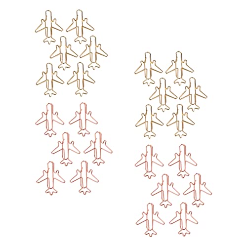 GETAJGHSD 24st Büroklammer Memo-klemmen Mini-bindeklammern Flugzeug-lesezeichen-clips Schreibwaren Flugzeugclips Farbige Papiernadel Lustiges Papier Dateien Klemmen Eisendrahtplattierung von GETAJGHSD