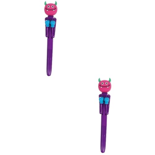 GETAJGHSD 2St Box-Kugelschreiber lustige gelstifte Halloween-Stift zappelt Spielzeug Stift Dekorativer Schreibstift bleistifte halloween kürbis Cartoon-Stifte Cartoon-Briefpapier Abs Violett von GETAJGHSD