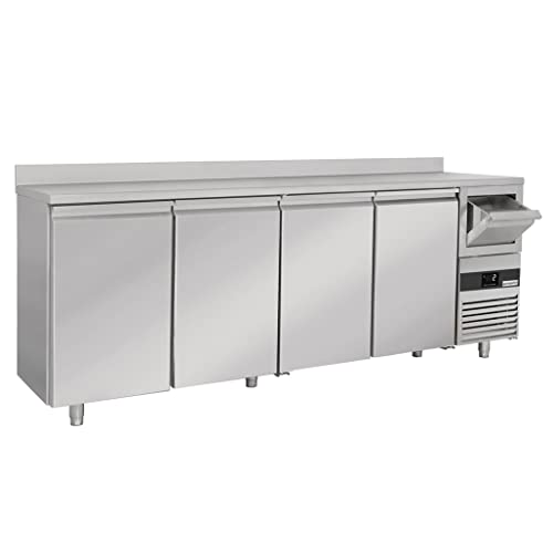 GGM Gastro | BGKF266DN | Bar- & Getränkekühltisch PREMIUM - 2690x600mm - 4 Türen, Aufkantung & Ausklopfer für Kaffee von GGM Gastro