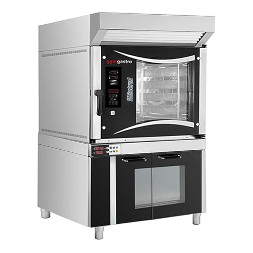 GGM Gastro | EHLB564W#HM#GSB8 | Bäckerei-Elektro-Heißluftofen - Digital - 5x EN 60x40 - inkl. Haube, Gärschrank von GGM Gastro