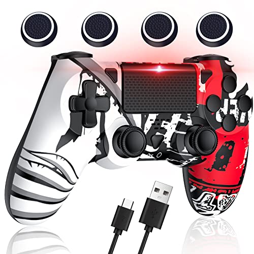 GGiking Wireless Controller für P4, Game Controller Kompatibel mit P4/Slim/Pro/PC, Gamepad Joystick mit Dual Vibration/6-Achsen Gyro Sensor/Touchpanel, Präzision und Kontrolle von GGiking