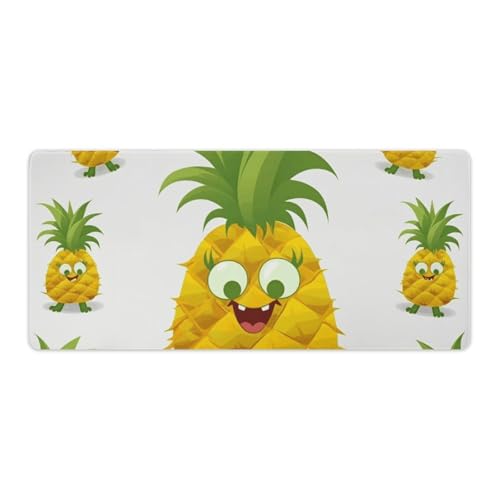 Großes erweitertes Gaming-Mauspad, Ananas-Tastatur-Pad mit rutschfester Gummiunterseite, großer Schreibtischschutz, großes Mauspad für Computer, Zuhause, Büro, 40 x 90 cm von GHBNK