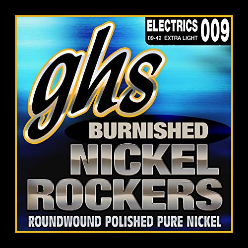 GHS Burnished Nickel Rockers - BNR-XL - Electric Guitar String Set, Extral Light, .009-.042 von GHS Strings