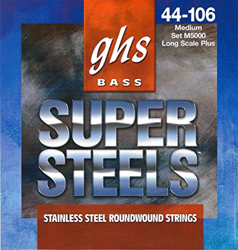 GHS Super Steels - M5000 - Bass String Set, 4-String, Medium, .044-.106 von GHS Strings