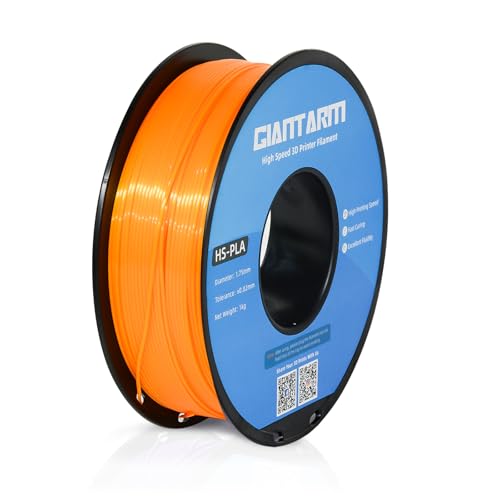 GIANTARM HS-PLA Filament 1,75 mm, PLA-Filament für Hochgeschwindigkeits-3D-Druck, schnelle Aushärtung, bessere Liquidität, 1 kg Orange von GIANTARM