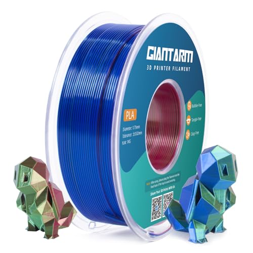 GIANTARM Silk PLA Filament 1.75mm(±0.02mm) für 3D Drucker, 1kg, 1 Rolle vakuumverpackt,PLA Silk-like tricolor, Rot+Grün+Blau… von GIANTARM