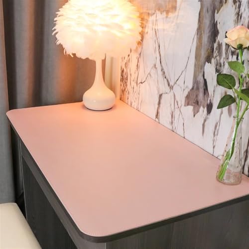 GIBZ Büro Tischunterlage Doppelseitiges Leder Unterlage Schreibtisch Schreibtischunterlage Einfarbig Schreibunterlage Rosa 50x140cm von GIBZ