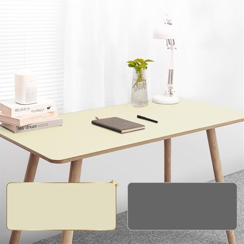 GIBZ Schreibtischunterlage Einfarbig Schreibunterlage Silikon Büro Tischunterlage Unterlage Schreibtisch Wasserdicht Beige 60x80cm von GIBZ