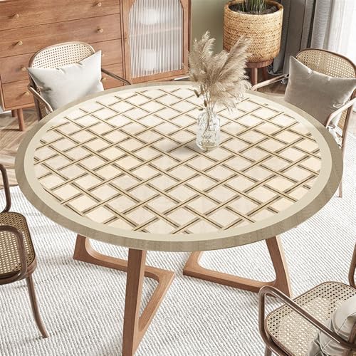 GIBZ Schreibtischunterlage Runder Tisch Schreibunterlage Unterlage Schreibtisch Im Wabisabi-Stil Wasserdicht Rutschfest Beige 40cm von GIBZ