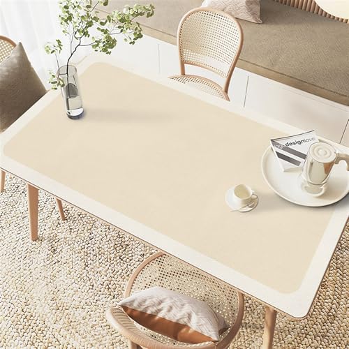 GIBZ Schreibunterlage Einfarbig Büro Tischunterlage Kann Geschnitten Werden Unterlage Schreibtisch Schreibtischunterlage Beige 60x120cm von GIBZ