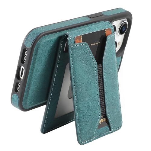 GIGBIRD-Magnetische Hülle für iPhone 16 Pro Max/16 Pro/16 Plus/16, abnehmbare Brieftaschen-Lederhülle mit Kartenhalter und Ringständer, Business-Handyhülle, Blau, 16 Plus von GIGBIRD