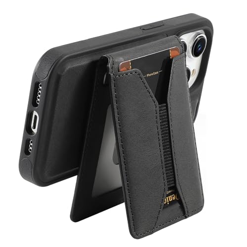 GIGBIRD-Magnetische Hülle für iPhone 16 Pro Max/16 Pro/16 Plus/16, abnehmbare Brieftaschen-Lederhülle mit Kartenhalter und Ringständer, Business-Handyhülle, Schwarz, 16 Plus von GIGBIRD