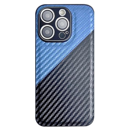 GIGBIRD-Schlanke Schutzhülle für iPhone 16 Pro Max/16 Pro/16 Plus/16, Karbonfaser-Textur, mit Metalllinsenschutz, Kratzfeste Hülle, Blau, 16 ProMax von GIGBIRD