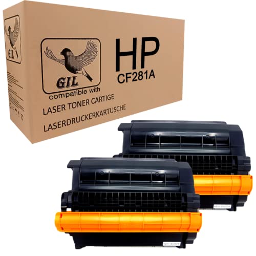 GIL 2X CF281A, 81A Toner kompatibel für HP Laserjet Enterprise Flow M630z HP Laserjet Enterprise M630dn M630f M630h HP Laserjet M604DN M604N von GIL