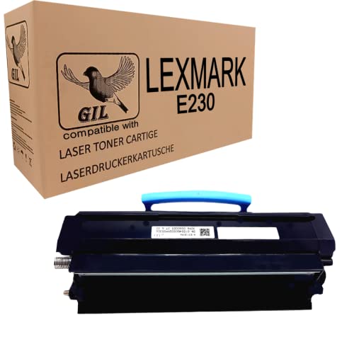 GIL E230, 24036SE Toner kompatibel für Lexmark E230 E232 E240 E242 E330 E340 E342 Schwarz 2.500 Seiten von GIL