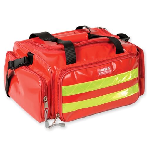 GIMA - Emergency Bag, Rote Farbe, Polyester, PVC-beschichtet, Notfall, Trauma, Rettungsdienst, ärztliche, Erste Hilfe, Krankenpfleger, Mehrtaschenbeutel für Sanitäter, 35x45x21 cm von GIMA