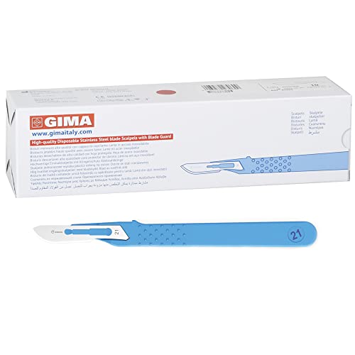 GIMA - Sterile Einweg-Skalpelle, Standardmodell, Nr. 21, 10er-Pack, 27065 von GIMA